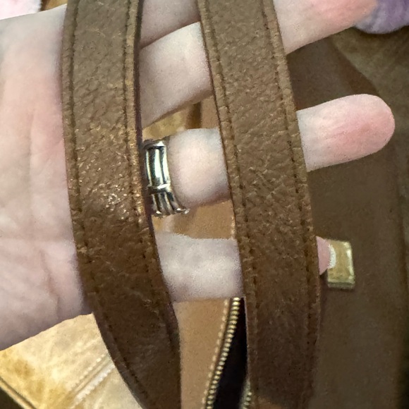 Dooney & Bourke Nina Tan Leather Satchel Bag - Picture 9 of 12